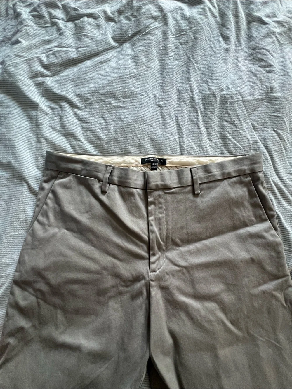 Banana Republic Men's Straight Fit Chinos - Light Gray Taupe